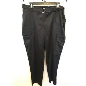 Chico's Petite Black Satin Cargo Ankle Pants Size 2P (US 12P) New w/tags $99